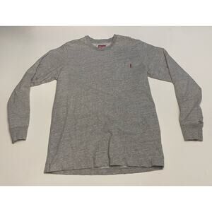 Supreme Long Sleeve Pocket T-Shirt Heather Grey Sz M